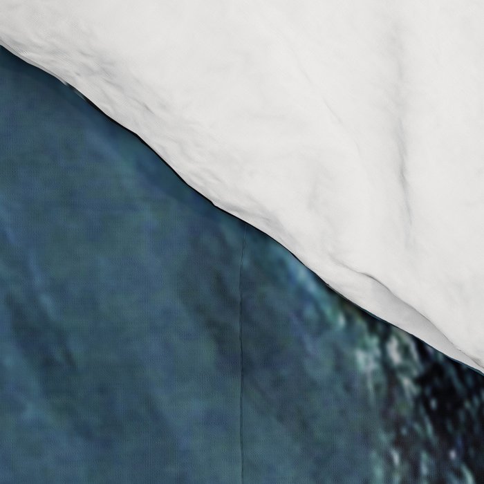 Reykjavik: a pretty and minimal mixed media piece in black, white, and blue Comforter Gallery Image 4