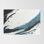 Reykjavik: a pretty and minimal mixed media piece in black, white, and blue Rug Gallery Image 2