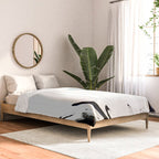 Reykjavik: a pretty and minimal mixed media piece in black, white, and blue Comforter Gallery Image 2