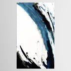 Reykjavik: a pretty and minimal mixed media piece in black, white, and blue Tablecloth Gallery Image 2