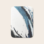 Reykjavik: a pretty and minimal mixed media piece in black, white, and blue Bath Mat Gallery Image 1