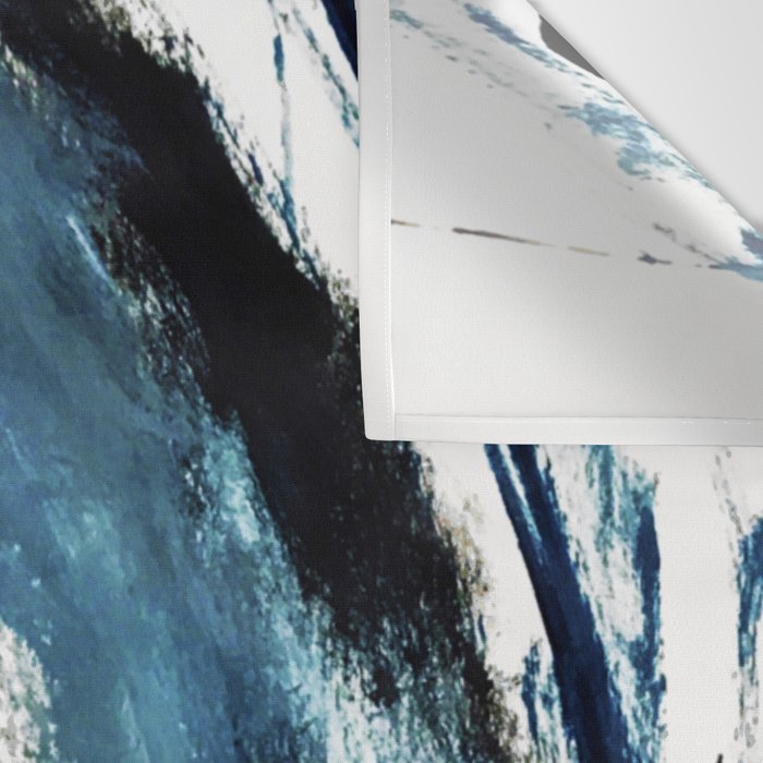 Reykjavik: a pretty and minimal mixed media piece in black, white, and blue Wall Tapestry Gallery Image 3