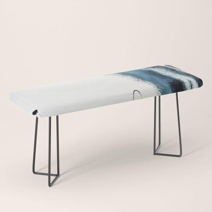 Reykjavik: a pretty and minimal mixed media piece in black, white, and blue Bench Gallery Image 1