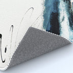 Reykjavik: a pretty and minimal mixed media piece in black, white, and blue Rug Gallery Image 4