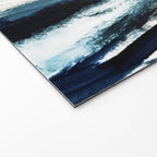 Reykjavik: a pretty and minimal mixed media piece in black, white, and blue Welcome Mat Gallery Image 2