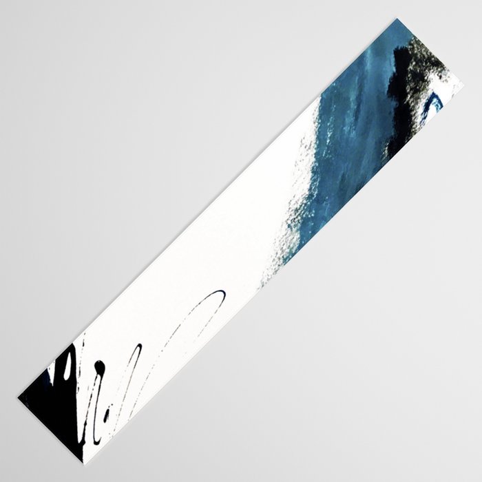 Reykjavik: a pretty and minimal mixed media piece in black, white, and blue Table Runner Gallery Image 3