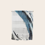 Reykjavik: a pretty and minimal mixed media piece in black, white, and blue Wall Hanging Gallery Image 1