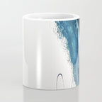 Reykjavik: a pretty and minimal mixed media piece in black, white, and blue Coffee Mug Gallery Image 4