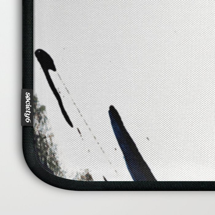 Reykjavik: a pretty and minimal mixed media piece in black, white, and blue Laptop Sleeve Gallery Image 3