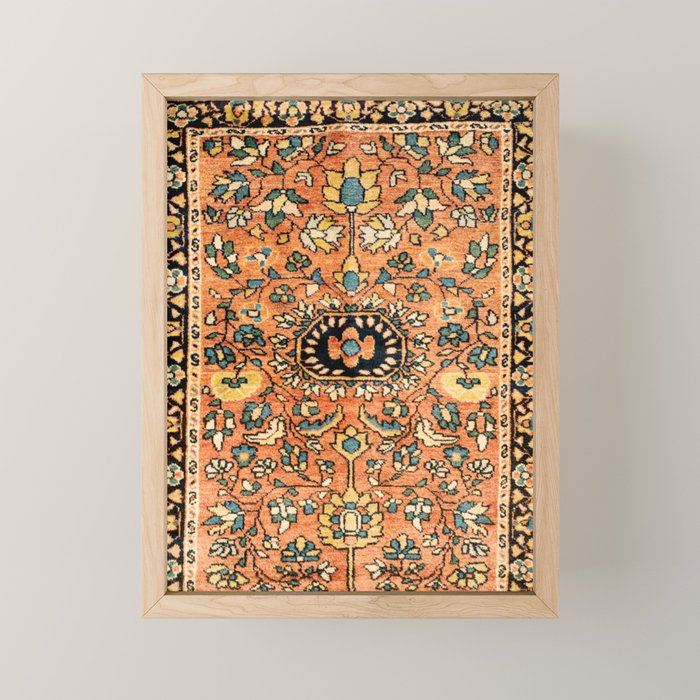 Sarouk Poshti Vintage Persian Rug Print Mini Art Print Gallery Image 1