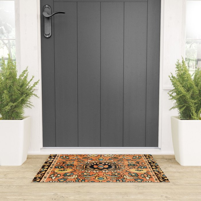 Sarouk Poshti Vintage Persian Rug Print Welcome Mat Gallery Image 3