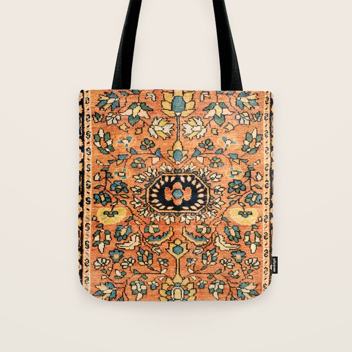 Sarouk Poshti Vintage Persian Rug Print Tote Bag Gallery Image 1