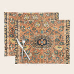 Sarouk Poshti Vintage Persian Rug Print Placemat Gallery Image 1