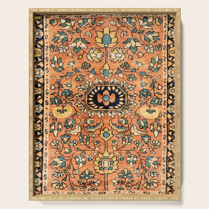 Sarouk Poshti Vintage Persian Rug Print Serving Tray Gallery Image 1