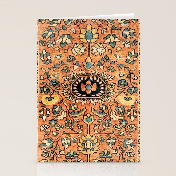 Sarouk Poshti Vintage Persian Rug Print Stationery Card Gallery Image 1