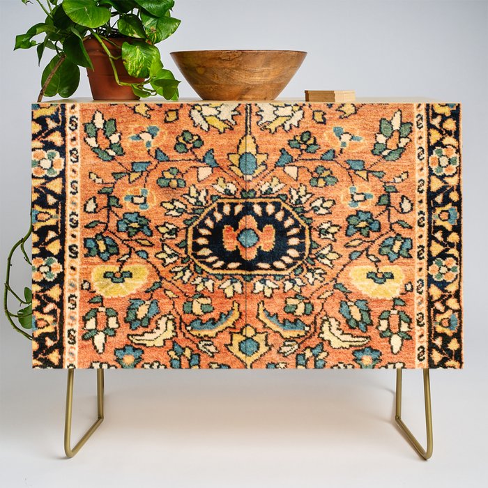 Sarouk Poshti Vintage Persian Rug Print Credenza Gallery Image 1