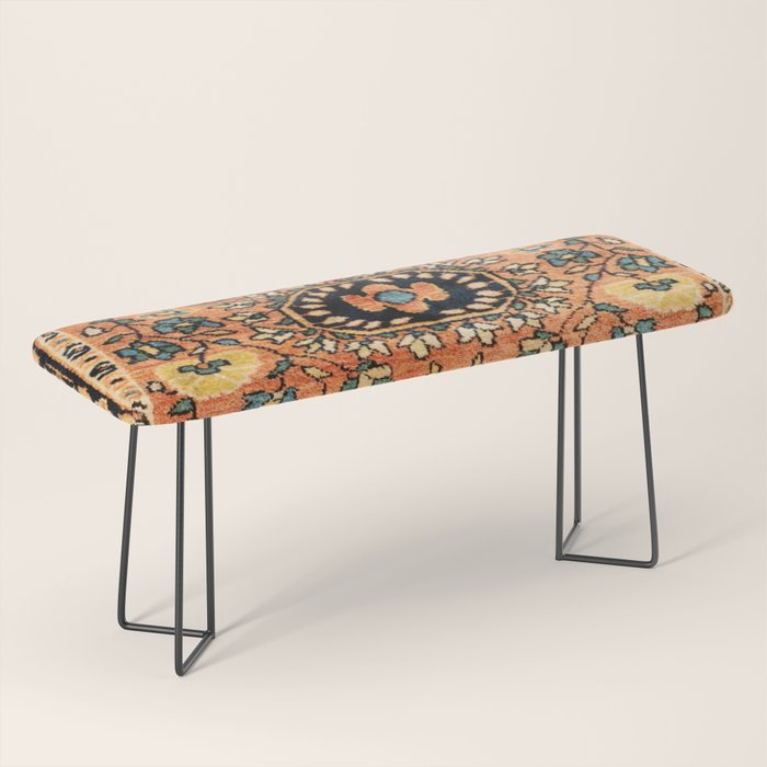 Sarouk Poshti Vintage Persian Rug Print Bench Gallery Image 1