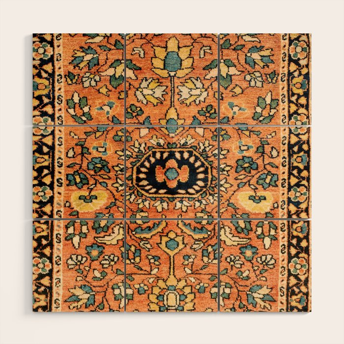 Sarouk Poshti Vintage Persian Rug Print Wood Wall Art Gallery Image 1