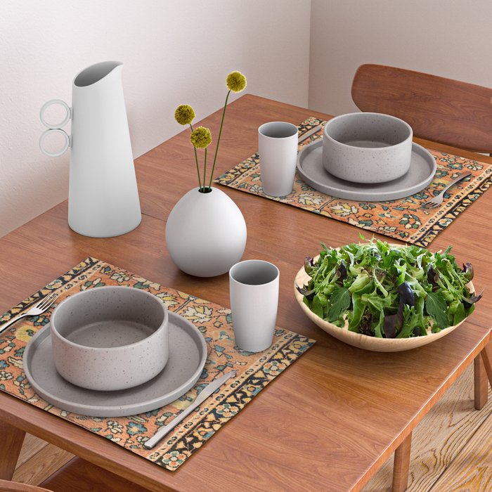 Sarouk Poshti Vintage Persian Rug Print Placemat Gallery Image 2