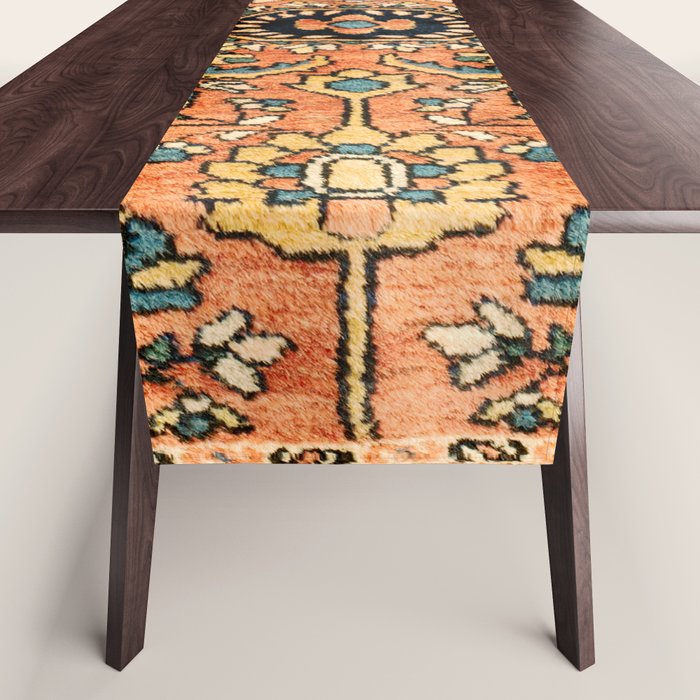 Sarouk Poshti Vintage Persian Rug Print Table Runner Gallery Image 1