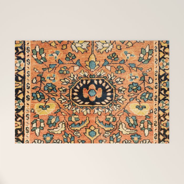 Sarouk Poshti Vintage Persian Rug Print Welcome Mat Gallery Image 1