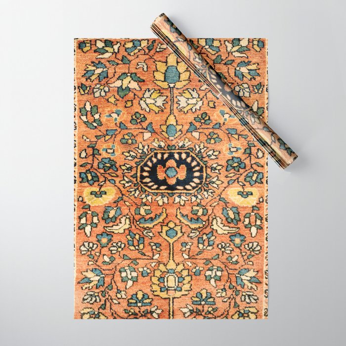 Sarouk Poshti Vintage Persian Rug Print Wrapping Paper Gallery Image 1