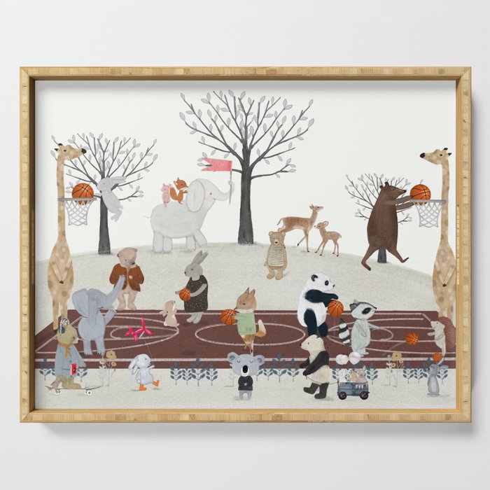 basketball time Serving Tray Gallery Image 1