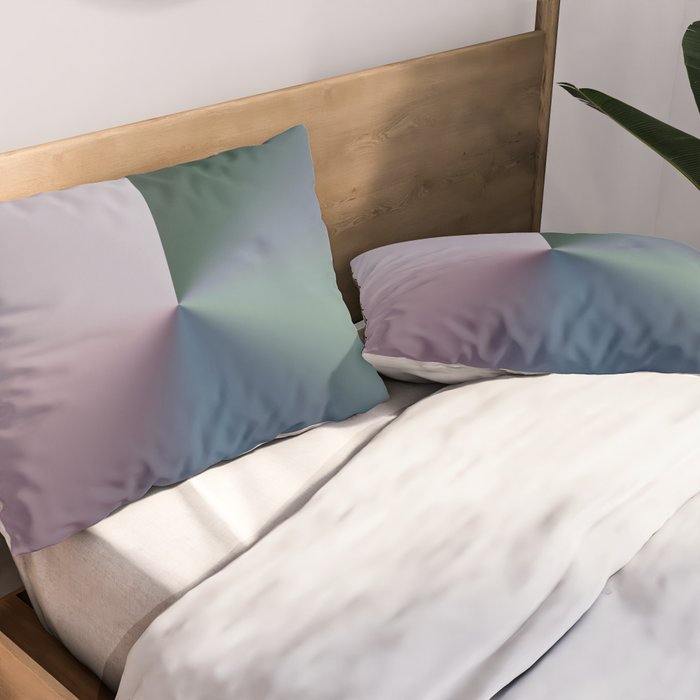 Line Gradient / Papa Green & French Grey Pillow Sham Gallery Image 2