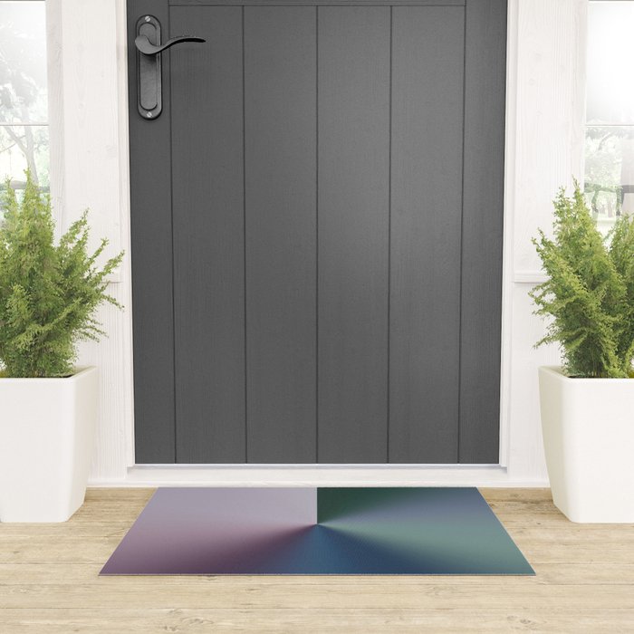 Line Gradient / Papa Green & French Grey Welcome Mat Gallery Image 3