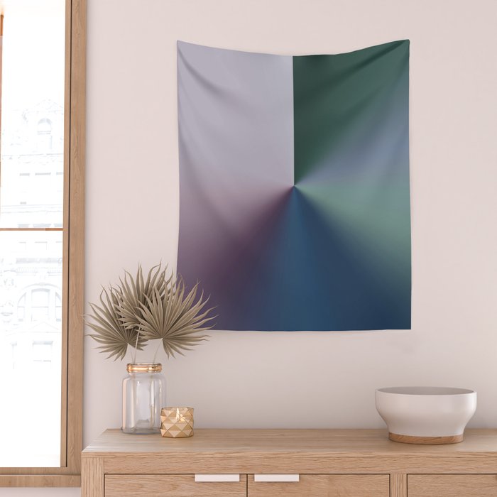 Line Gradient / Papa Green & French Grey Wall Tapestry Gallery Image 2