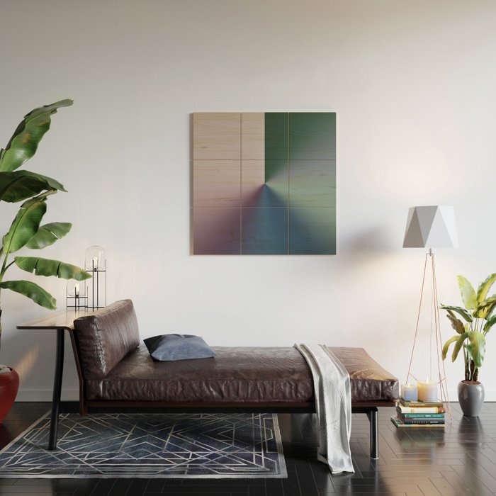 Line Gradient / Papa Green & French Grey Wood Wall Art Gallery Image 2