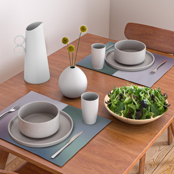 Line Gradient / Papa Green & French Grey Placemat Gallery Image 2