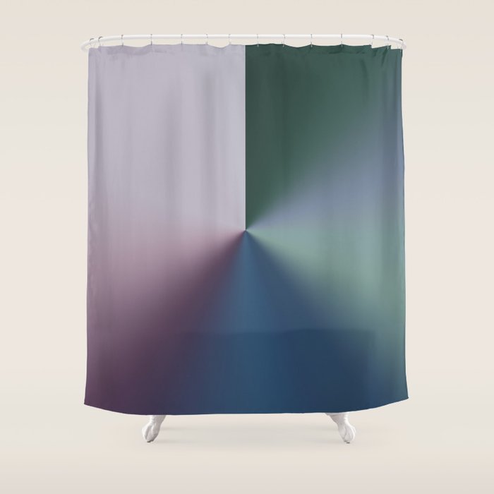 Line Gradient / Papa Green & French Grey Shower Curtain Gallery Image 1
