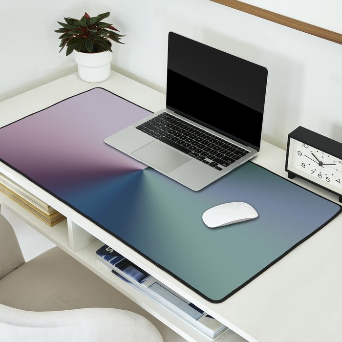 Line Gradient / Papa Green & French Grey Desk Mat Gallery Image 2