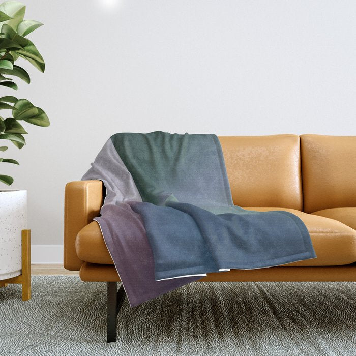 Line Gradient / Papa Green & French Grey Throw Blanket Gallery Image 1