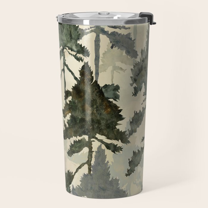 Enchanted Watercolor Pine Forest Travel Mug Gallery Image 2