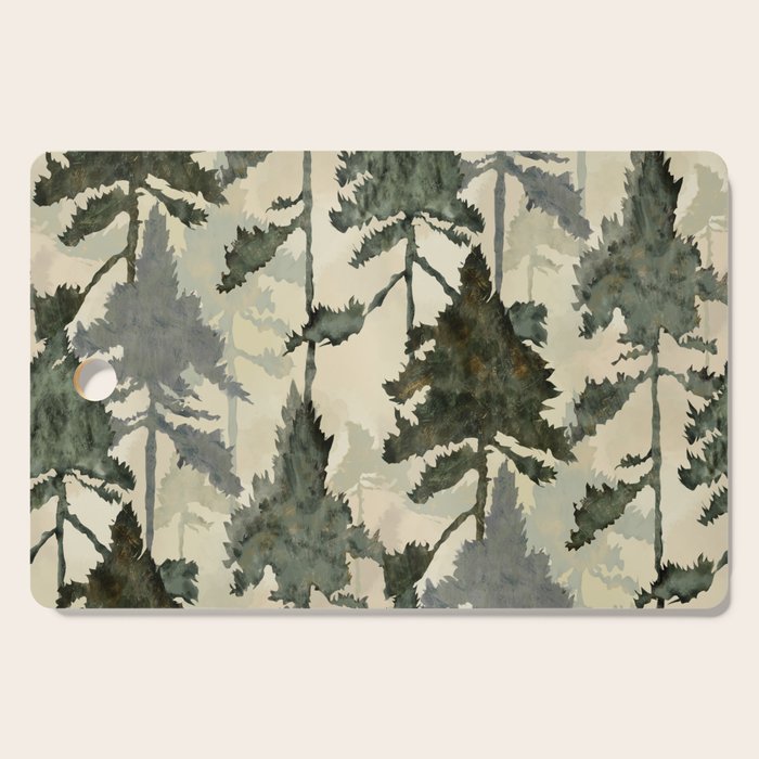 Enchanted Watercolor Pine Forest Cutting Board Gallery Image 1