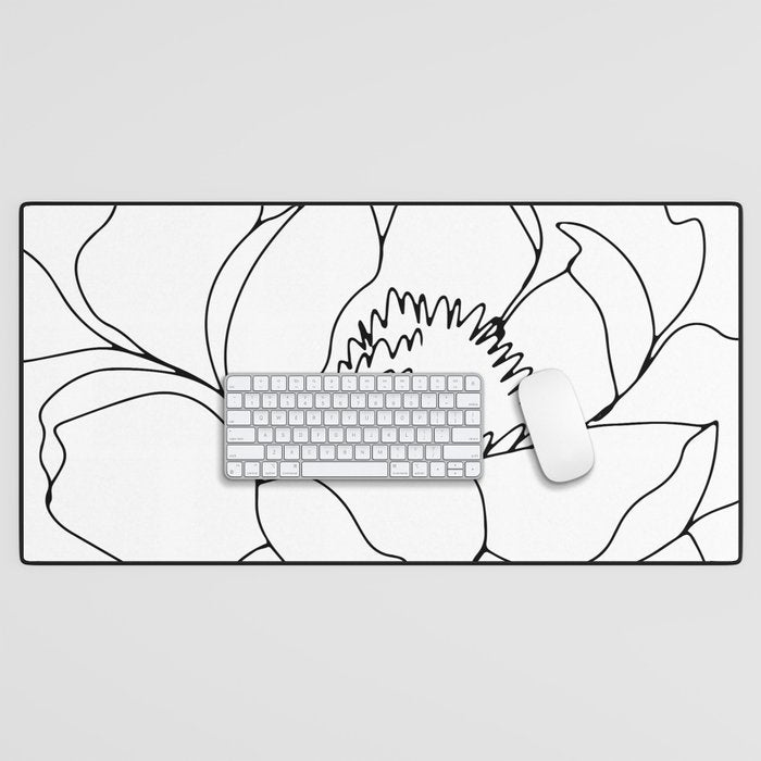 Minimal, Line Art, Floral Prints, Drawing Desk Mat Gallery Image 1