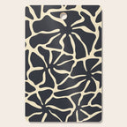 Black and white abstract flower art pattern Cutting Board Gallery Image 1