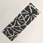 Black and white abstract flower art pattern Yoga Mat Gallery Image 1