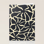 Black and white abstract flower art pattern Stationery Card Gallery Image 2