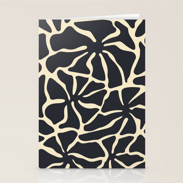 Black and white abstract flower art pattern Stationery Card Gallery Image 2