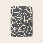 Black and white abstract flower art pattern Bath Mat Gallery Image 1