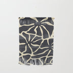 Black and white abstract flower art pattern Wall Hanging Gallery Image 1