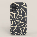 Black and white abstract flower art pattern iPhone Case Gallery Image 1