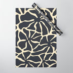 Black and white abstract flower art pattern Wrapping Paper Gallery Image 1