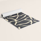 Black and white abstract flower art pattern Yoga Mat Gallery Image 2