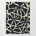 Black and white abstract flower art pattern Poster Gallery Image 4