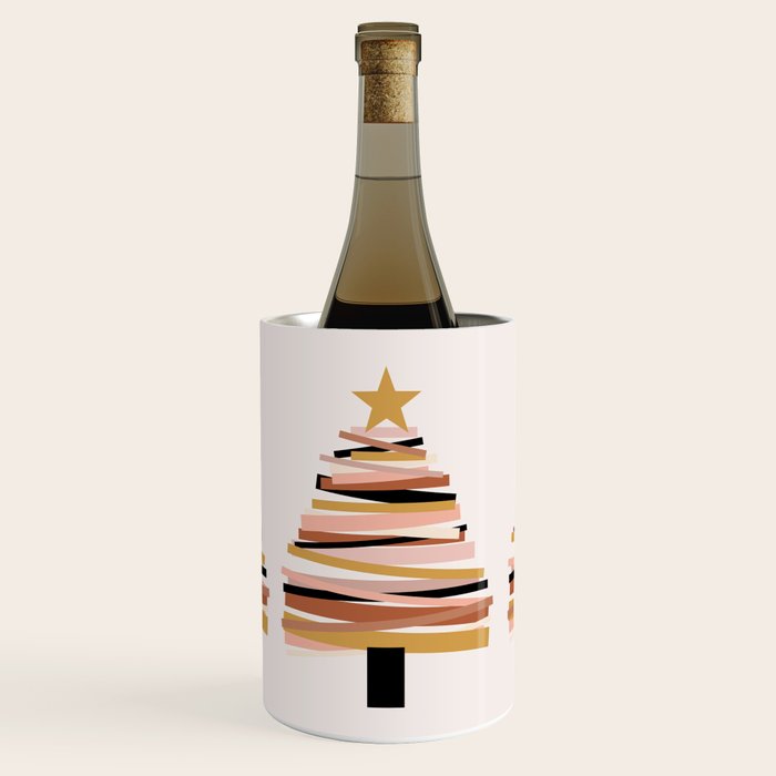 Ribbon Christmas Tree - neutrals Wine Chiller Gallery Image 1