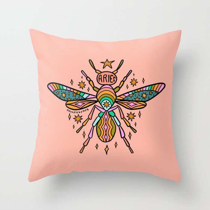 Aries Wasp Throw Pillow Gallery Image 1